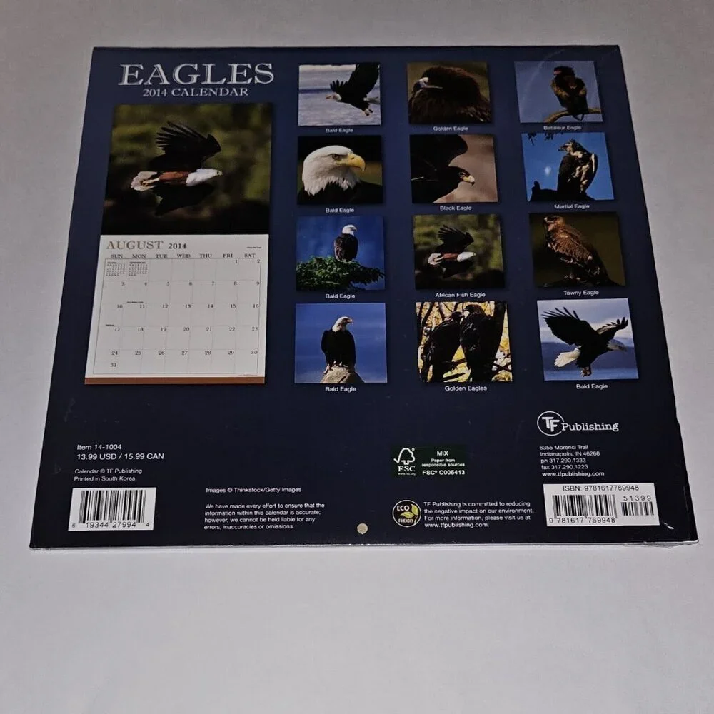 (7) 2014 Calendar Lot 12x12 Flowers Eagles Prop (dates line up with 2025) SEALED